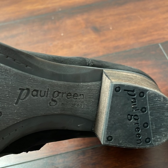 Paul Green Black Leather Ankle Boots Side Zipped Block Heels size 9 US,… - Picture 8 of 13